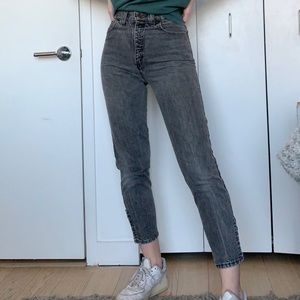 high rise vintage faded black guess jeans